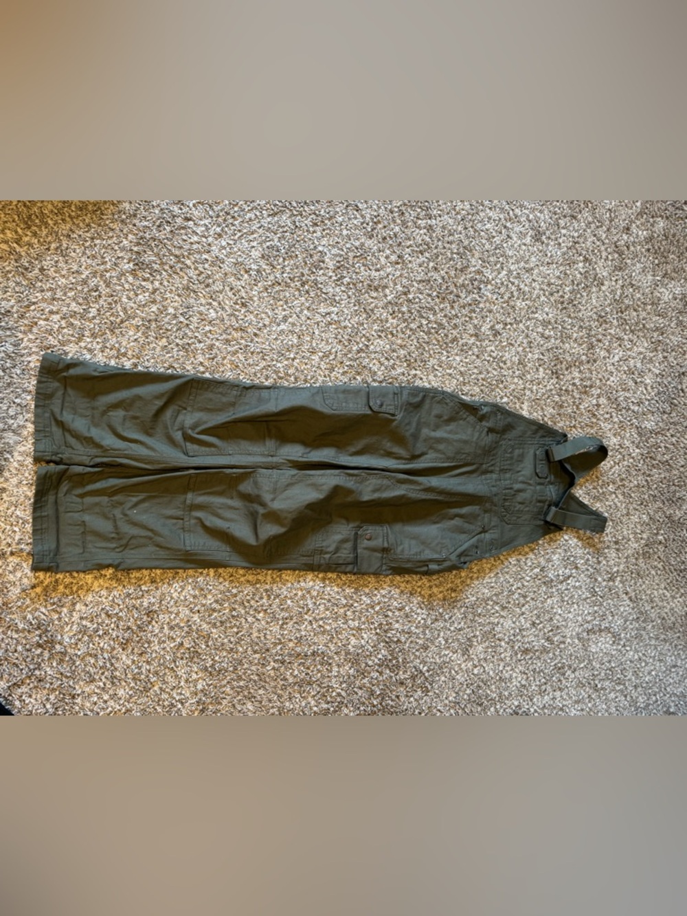 Duluth Trading Co Olive Green Cargo Overalls